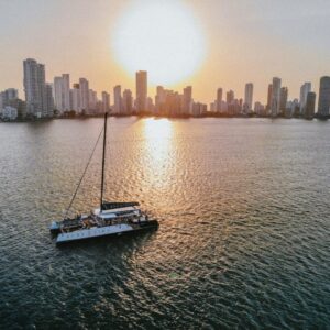 atardecer en catamaran